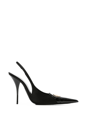 Saint Laurent Louis slingback pumps in patent leather and satin - Black