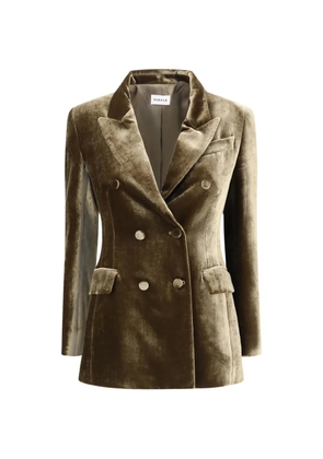 P.A.R.O.S.H. double-breasted velvet blazer - Green