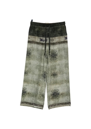 Ziggy Chen patterned drawstring trousers - Green