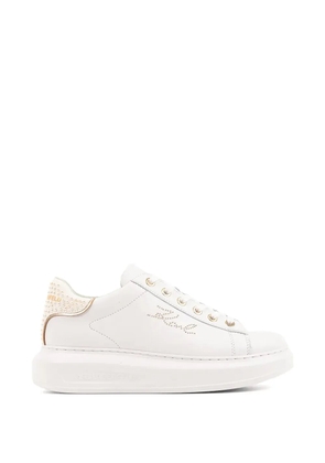 Karl Lagerfeld embellished logo sneakers - White