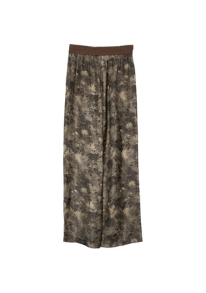 Uma Wang floral-print wide-leg trousers - Brown