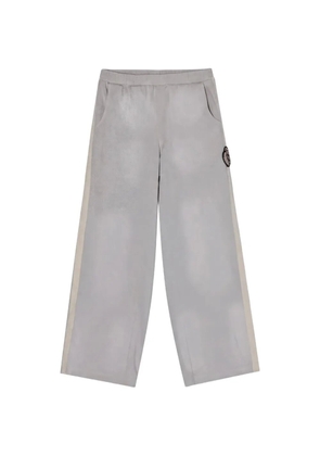424 Crest logo-patch wide-leg track pants - Grey