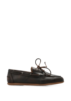 Posa Milano leather boat shoes - Brown