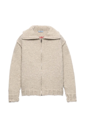 Prada wool zipper cardigan - Neutrals