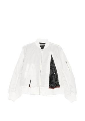 Undercover zip-up bomber jacket - White