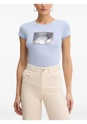 Armani Exchange sequin-embellished T-shirt - Blue