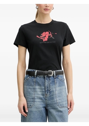 Armani Exchange graphic-print logo T-shirt - Black