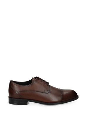 BOSS leather Derby shoes with cap toe - Brown