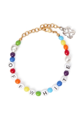 Off-White logo-print beaded bracelet