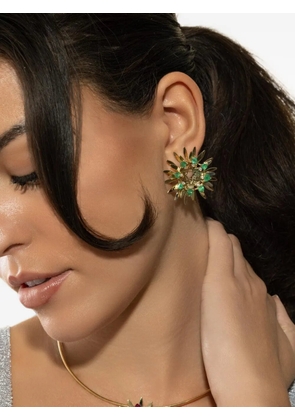 Carol Kauffmann Mandala emerald and diamond earrings - Gold