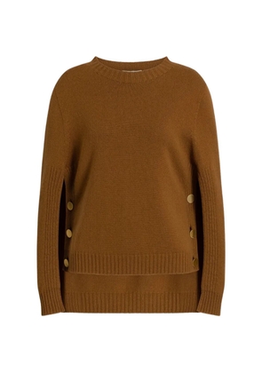 Alberta Ferretti button-embellished cape-style sweater - Brown