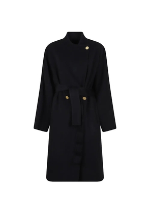 Alberta Ferretti belted button-detail coat - Black
