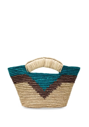 Sensi Studio mini geometric-pattern tote bag - Neutrals