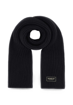 DONDUP ribbed-knit logo-patch scarf - Black