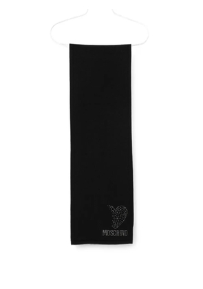 Moschino crystal-embellished heart scarf - Black