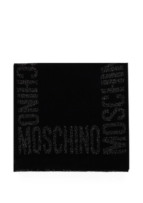 Moschino logo-print Lurex scarf - Black