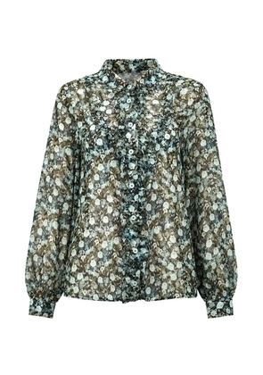 I BLUES floral-print ruffled blouse - Black