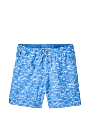Peter Millar printed drawstring swim shorts - Blue