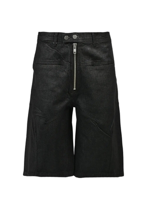 FILTH waxed panelled shorts - Black