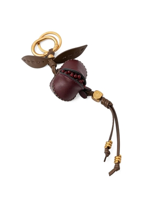 GIANNI CHIARINI bead-embellished pomegranate keyring - Brown