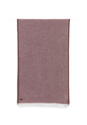 Canali herringbone-weave frayed scarf - Red