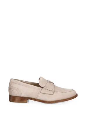 GUESS USA logo-plaque suede loafers - Neutrals