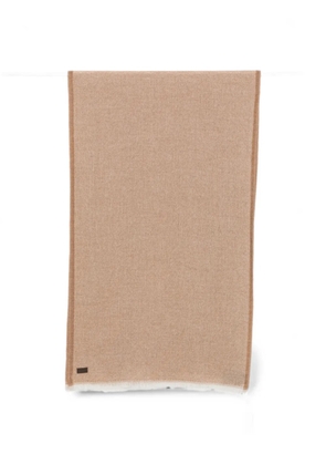 Canali herringbone frayed-edge scarf - Neutrals