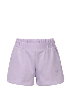 Il Gufo logo-embroidered fleece shorts - Purple