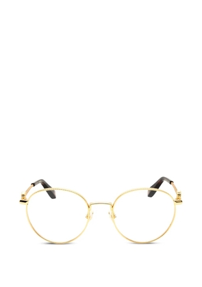 Roberto Cavalli round-frame logo-plaque glasses - Gold