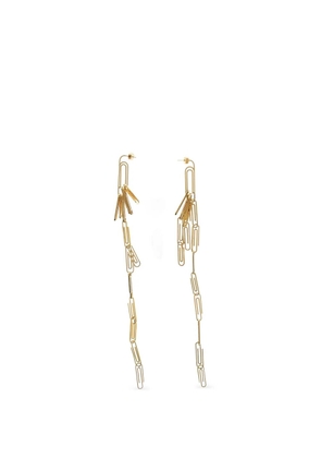 Off-White maxi paperclip-shaped earrings in gold effect