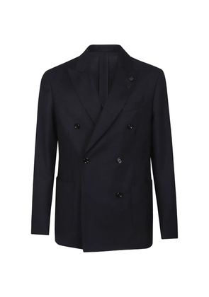 Lardini peak-lapel double-breasted blazer - Blue