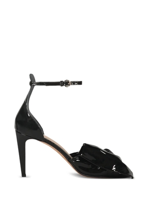 RED(V) patent-finish knotted sandals - Black