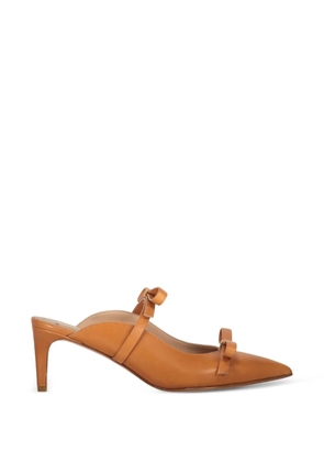 RED(V) bow-detail pointed-toe mules - Brown