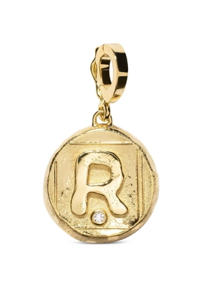 Azlee initial-motif diamond pendant - Gold