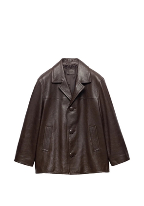 Prada nappa leather caban jacket - Brown