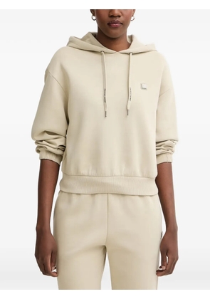 Armani Exchange logo-patch hoodie - Neutrals