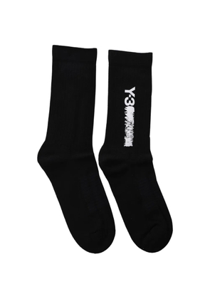Y-3 logo-print ribbed-knit socks - Black