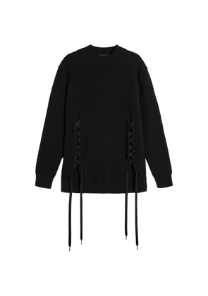 Simone Rocha lace-up merino sweater - Black