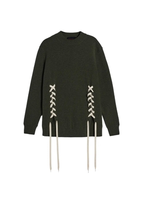 Simone Rocha lace-up merino sweater - Green