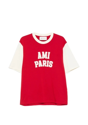 AMI Paris logo-print colour-block T-shirt - Red