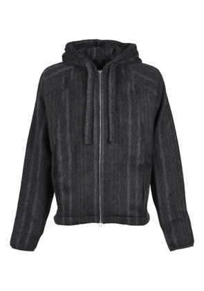 _J.L-A.L_ Mantra stripe-pattern hoodie - Grey