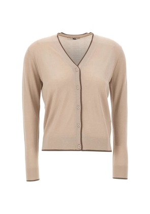 'S Max Mara V-neck contrast-trim cardigan - Neutrals
