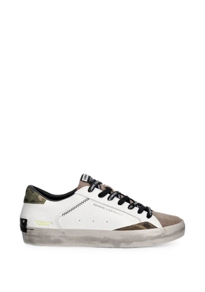 Crime London Sk8 Deluxe distressed camouflage-print sneakers - White