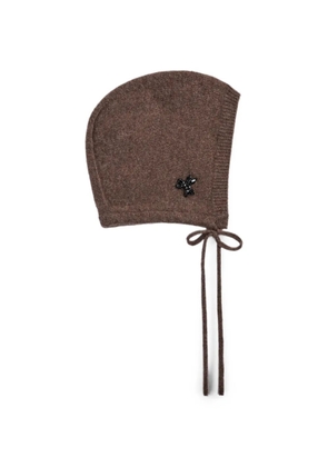 Simone Rocha embellished cashmere beanie hat - Brown