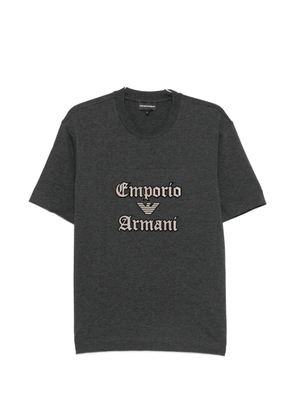 Emporio Armani logo-embroidered T-shirt - Grey