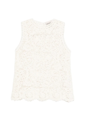 Semicouture guipure-lace sleeveless top - Neutrals