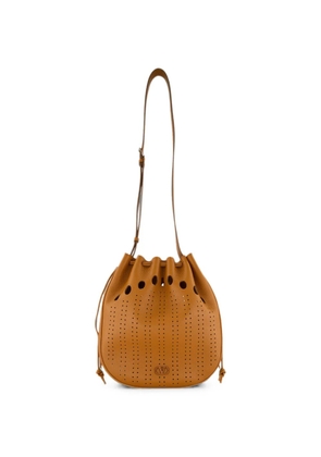 Valentino Garavani perforated leather shoulder bag - Brown