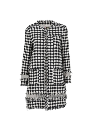 MSGM tweed frayed coat - Black
