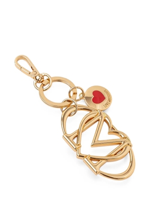 Love Moschino logo-charm heart keyring - Gold
