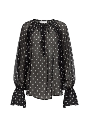 Nina Ricci polka-dot silk blouse - Black